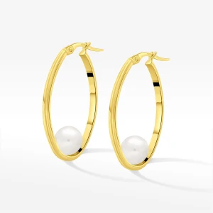 Kolczyki ze złota koła z perłą Filipowicz