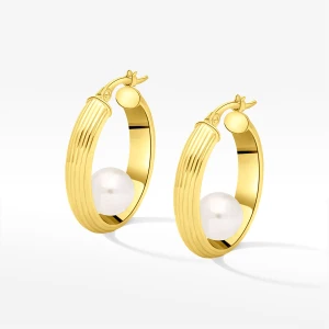 Kolczyki ze złota koła z perłą Filipowicz