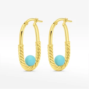 Kolczyki ze złota koła z turkusem Filipowicz