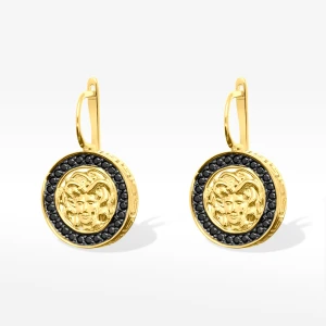 Kolczyki ze złota Medusa z czarnymi cyrkoniami Filipowicz