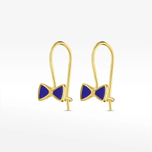 Kolczyki ze złota niebieskie kokardki Filipowicz