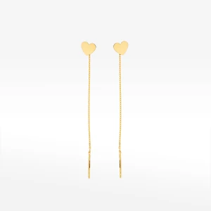 Kolczyki ze złota przeciągane z sercem Filipowicz