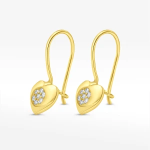 Kolczyki ze złota serca z białymi cyrkoniami Filipowicz