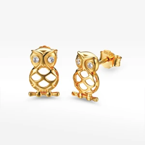 Kolczyki ze złota sowa Filipowicz