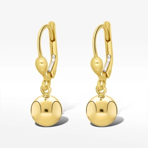 Kolczyki ze złota wiszące z kulką Filipowicz