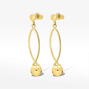 Kolczyki ze złota wiszące z kulką Filipowicz