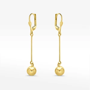 Kolczyki ze złota wiszące z kulką Filipowicz