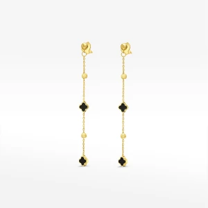 Kolczyki ze złota wiszące z onyksem Filipowicz