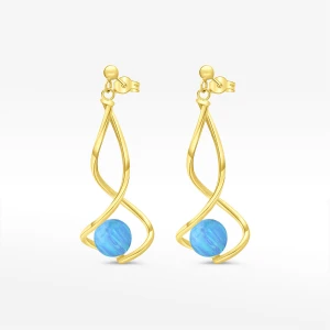 Kolczyki ze złota wiszące z opalem Filipowicz