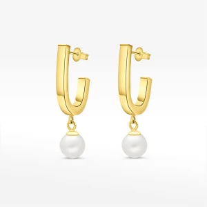 Kolczyki ze złota wiszące z perłą Filipowicz