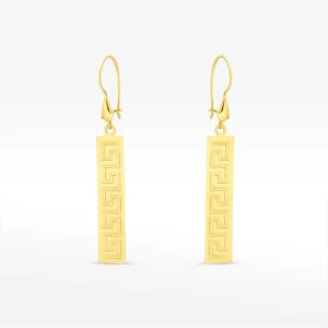 Kolczyki ze złota wiszące z wzorem greckim Filipowicz