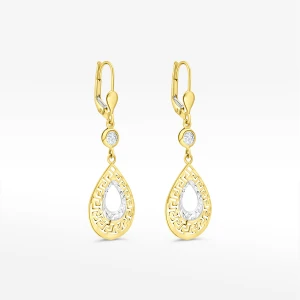 Kolczyki ze złota wiszące z wzorem greckim Filipowicz