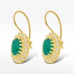 Kolczyki ze złota z agatem i białymi cyrkoniami Filipowicz