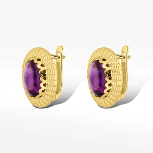 Kolczyki ze złota z ametystem Filipowicz