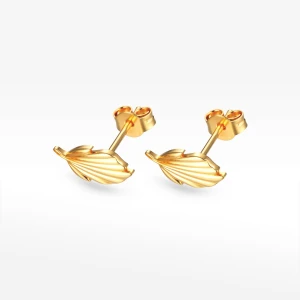 Kolczyki ze złota z frezami sztyfty Filipowicz