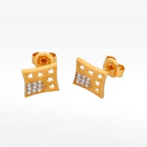 Kolczyki ze złota z gwiazdkami i cyrkoniami Filipowicz