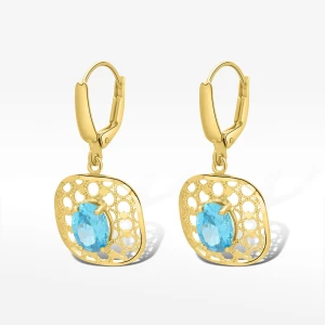 Kolczyki ze złota z niebieską cyrkonią Filipowicz