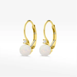 Kolczyki ze złota z opalem i białą cyrkonią Filipowicz