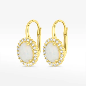 Kolczyki ze złota z opalem i białymi cyrkoniami Filipowicz