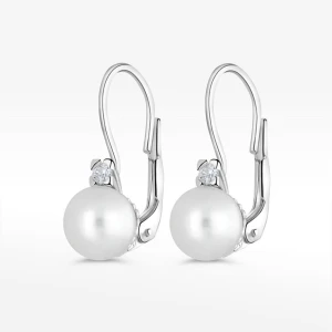 Kolczyki ze złota z perłą i białą cyrkonią Filipowicz