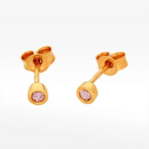 Kolczyki ze złota z różową cyrkonią Filipowicz