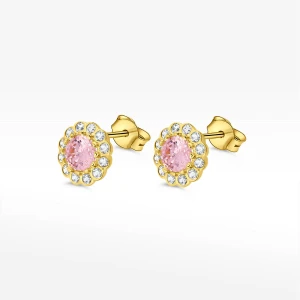 Kolczyki ze złota z różową i białymi cyrkoniami Filipowicz