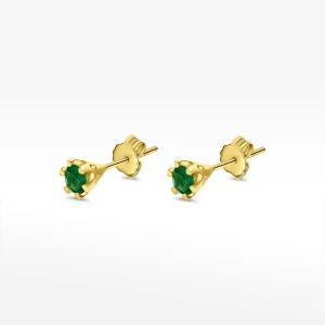 Kolczyki ze złota z zieloną cyrkonią Filipowicz