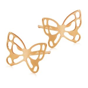Kolczyki złote - motyle - Mini Mini - Biżuteria YES