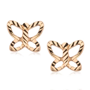 Kolczyki złote - motyl - Mini Mini - Biżuteria YES
