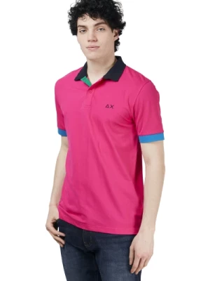 Kolekcja fioletowych koszulek polo dla mężczyzn Sun68
