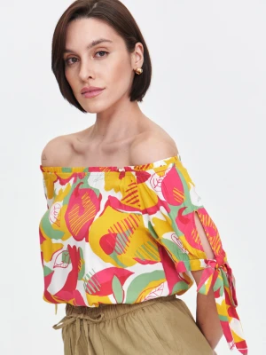Kolorowa bluzka z odkrytymi ramionami Top Secret