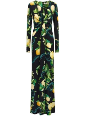 Kolorowa Sukienka z Cytrynami Roberto Cavalli