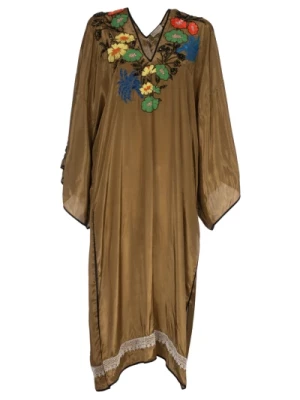 Kolorowa Sukienka z Długim Rękawem Anjuna