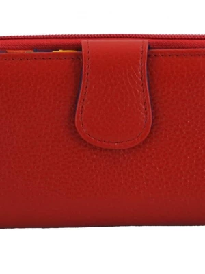 Kolorowe portfele damskie skórzane - Czerwone Merg