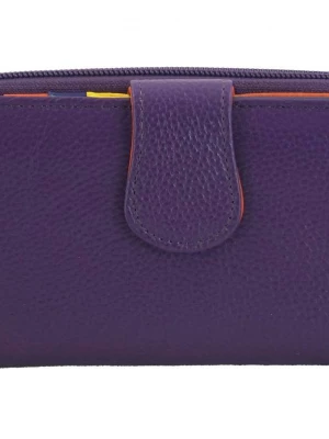 Kolorowe portfele damskie skórzane - Fioletowe Merg