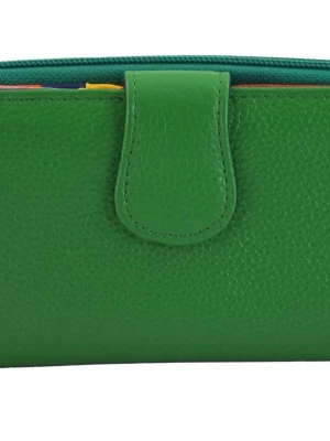Kolorowe portfele damskie skórzane - Zielone Merg