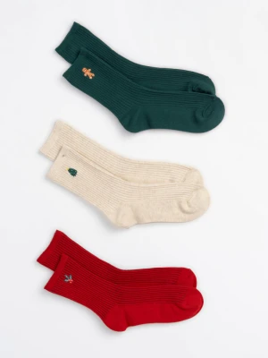 Kolorowe skarpety z motywem świątecznym 3-PAK Reporter