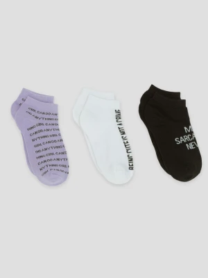 Kolorowe skarpety z napisami 3-PAK Reporter