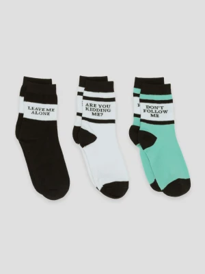 Kolorowe skarpety z napisami 3-PAK Reporter