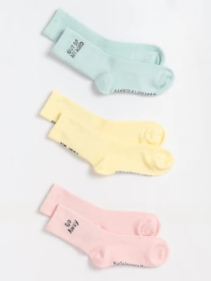 Kolorowe skarpety z napisami 3-PAK Reporter