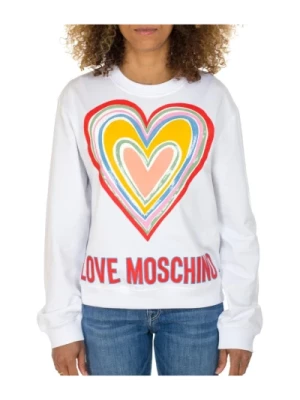 Kolorowy Design Sweter z Sercem Love Moschino
