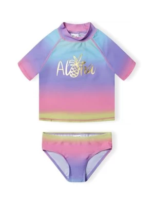 Kolorowy strój kąpielowy dziewczęcy- koszulka i majtki z filtrem UV Minoti