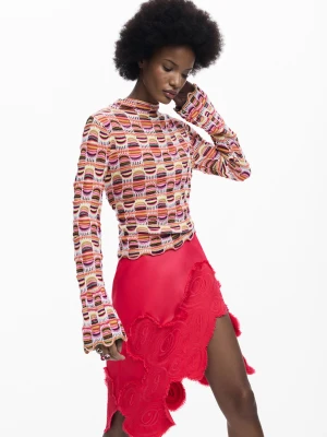 Kolorowy dzianinowy sweter Desigual