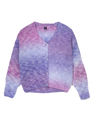 Kolorowy sweter z efektem ombre zapinany na guziki Reporter