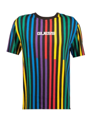 Kolorowy T-Shirt z Bawełny Guess