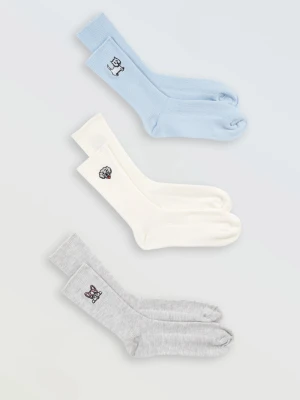 Kolorowy zestaw skarpet z haftem 3-PAK Reporter