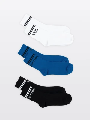 Kolorowy zestaw skarpet z kontrastowym wzorem 3-PAK Reporter