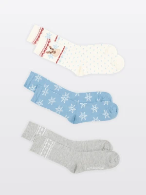 Kolorowy zestaw skarpet z motywem świątecznym 3-PAK Reporter