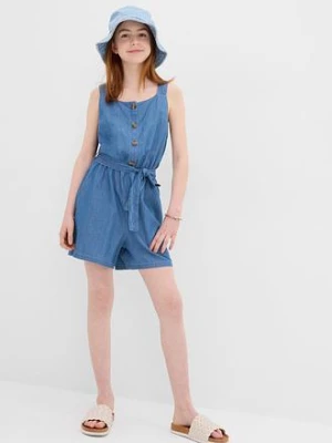 Kombinezon dżinsowy z lejącej bawełny bonprix