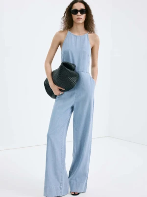 Kombinezon dżinsowy z lyocellu jasnoniebieski - Kobieta - - MANGO